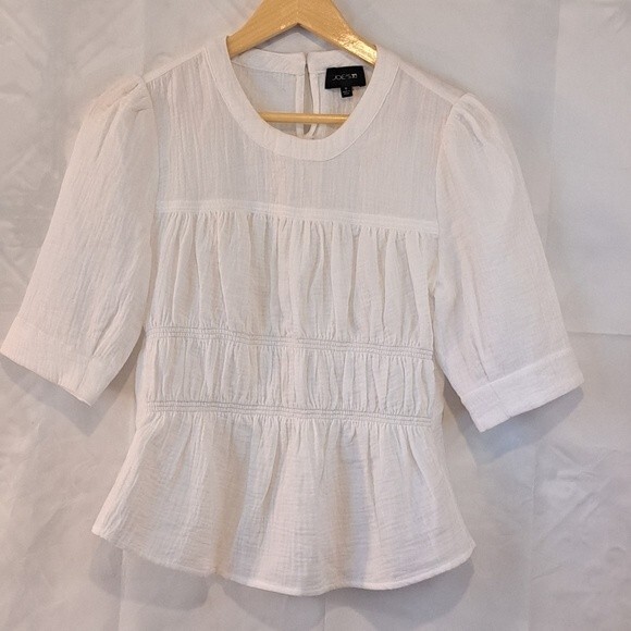 JOE'S JEANS OPTIC WHITE SHIRA COTTON TOP PUCKERED IN SIZE M NWOT - Picture 13 of 13